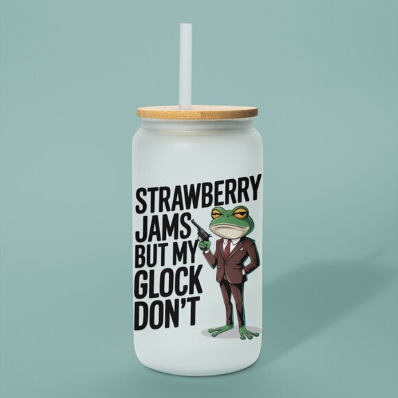Frog Mug, Strawberry Jams Tumbler, But My Glock Don’t, Iced Coffee Cup, Meme Mug - Picture 7 of 7